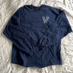 NWOT Villanova University College Glitter Spirit Jersey Long Sleeve Tee Shirt